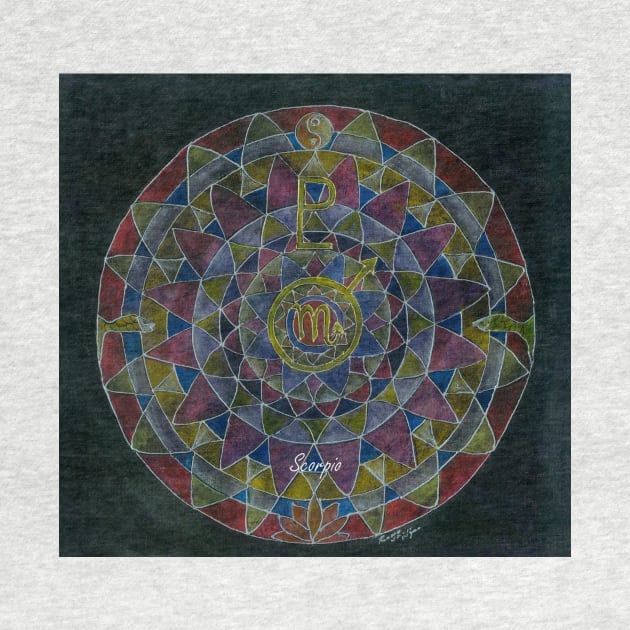 Scorpio horoscope free-hand mandala - Renate van Nijen by Renart